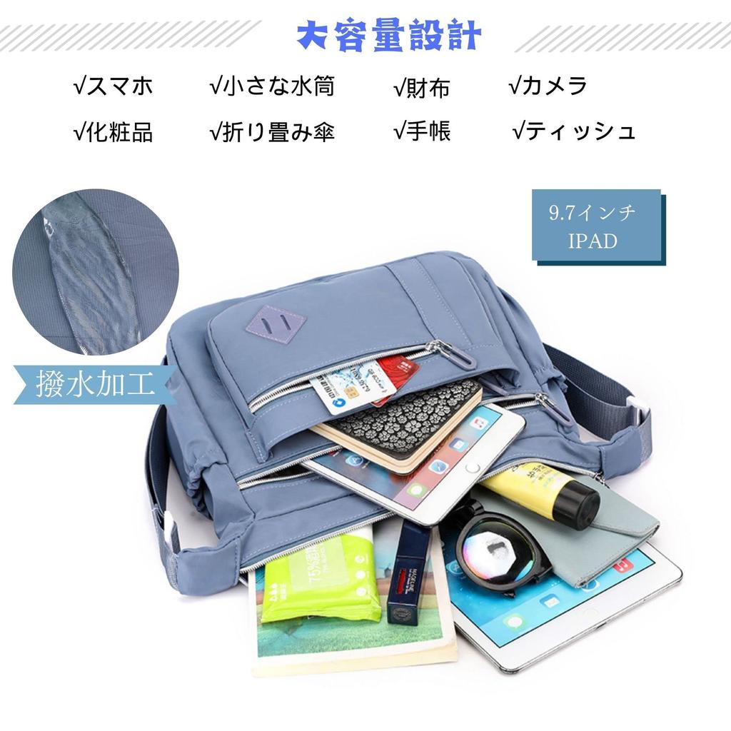 Betaly Shoulder Bag for Water Small A Blue [Betally] Women, Mother's Bag, Crossbody, Shoulder, Nylon, Lightweight, Repellent, Pocket, 2-Way, School,