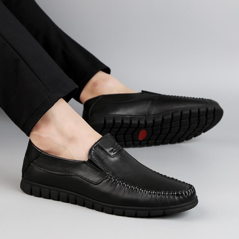 

Spring and Autumn Men s Shoes Cowhide Casual Leather Shoes Sleeve Breathable Hollow Leather Shoes Lazy Shoes Dad Shoes 45