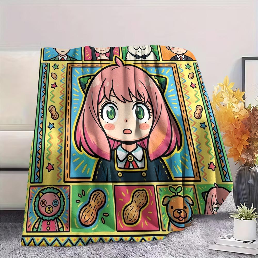 Anya Forger Print Flannel Blanket, Ultra Soft High Quality All Seasons Warm Throw, Home Decor Cozy Blanket, Perfect Christmas Gift
