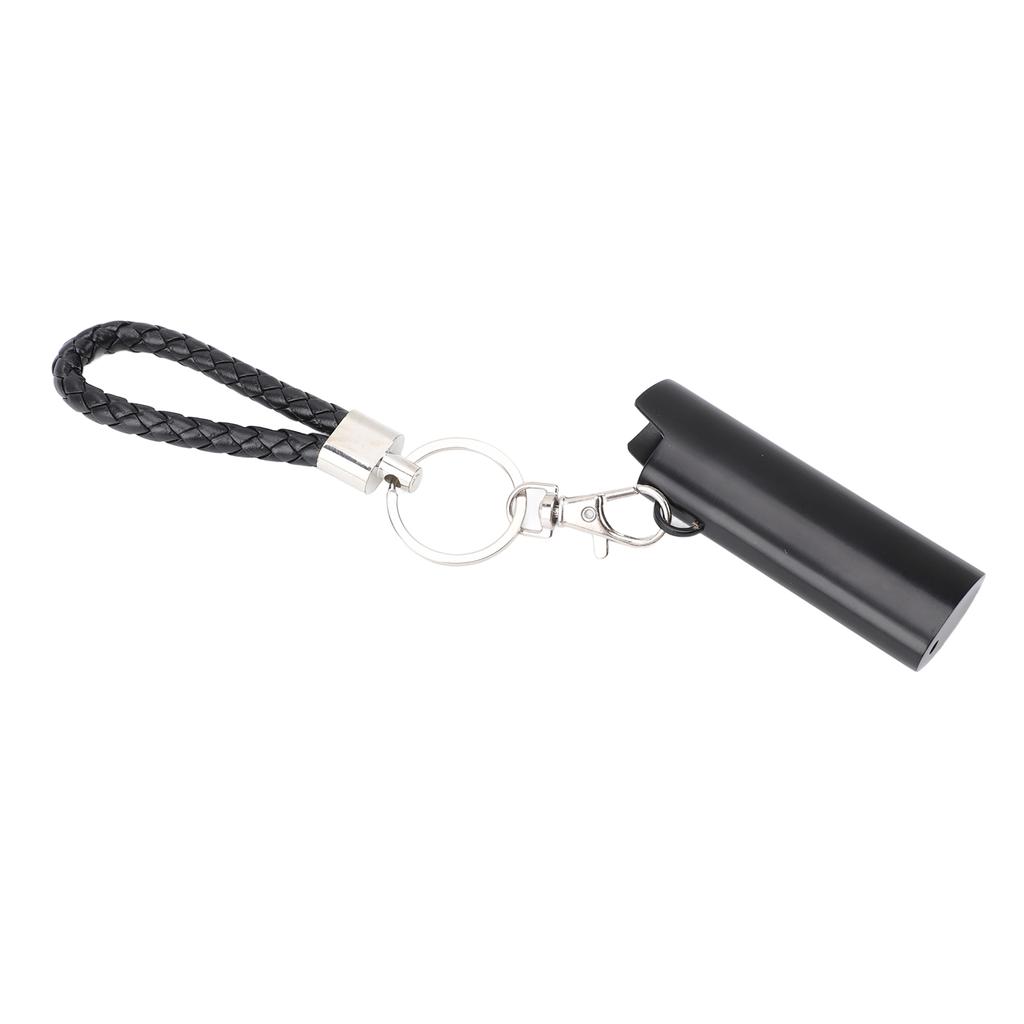 Lighter Holder Keychain with Spring Clip Retractable Metal Portable for Backpack Pocket Black