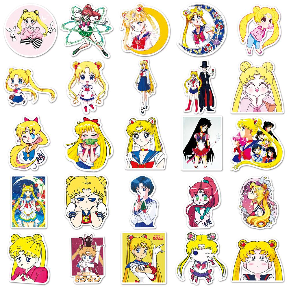 10/30/51pcs Sailor Moon Anime Stickers Cute Tsukino Usagi Cartoon Decals DIY Luggage Phone Notebook Kawaii Graffiti Sticker Toy