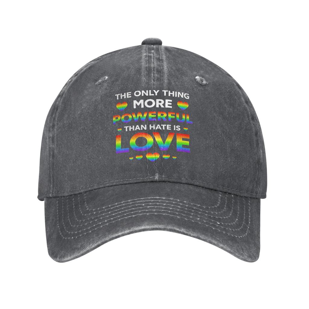The Only Thing More Powerful Than Hate Is Love Baseball Cap Sun  Outdoor Gym Unisex Unisex Y2k Cool Custom Logo Baseball Caps