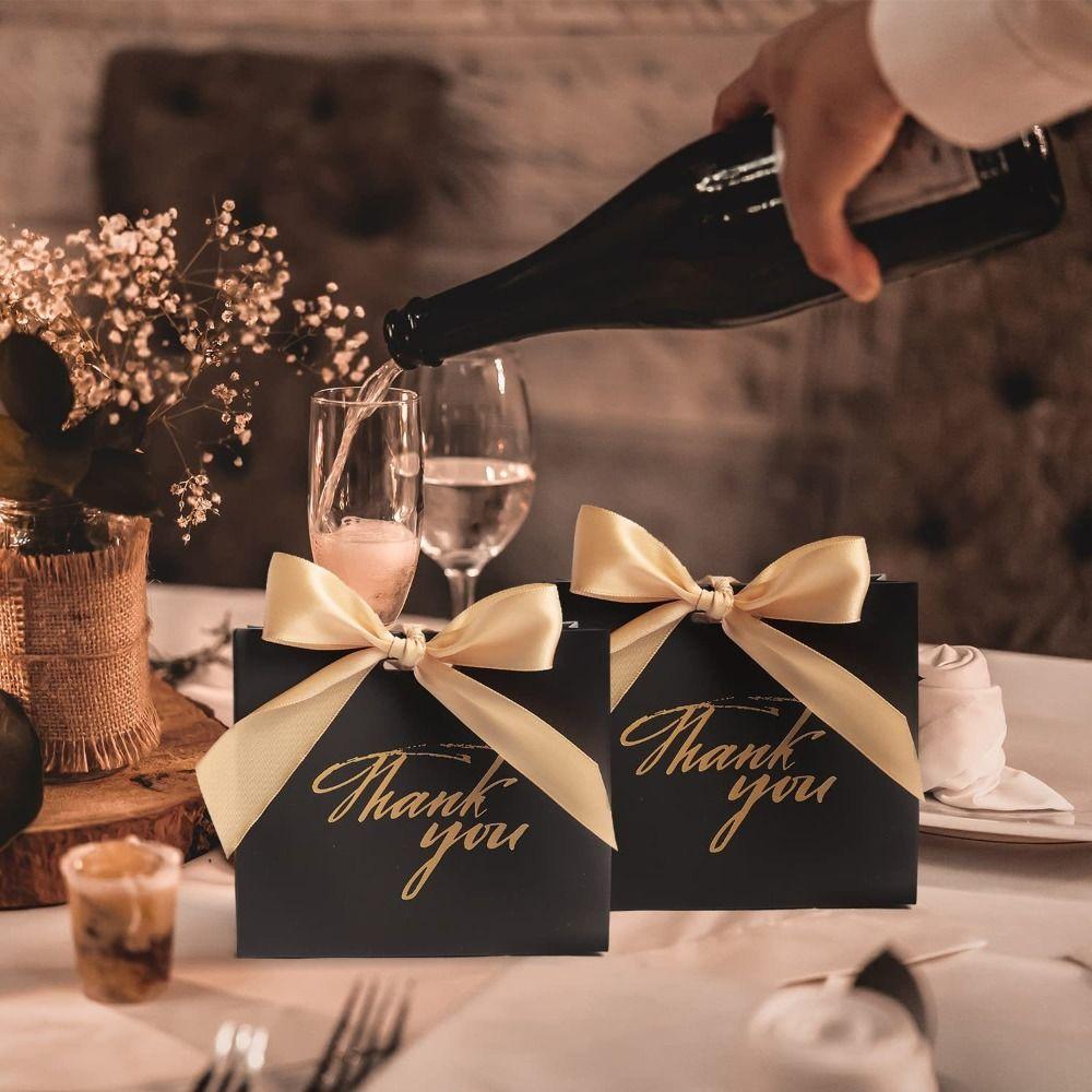 10 Pack Thank You Gift Bags Kraft Paper Material Candy Treat Boxes Mini Gift Bags Christmas Gift