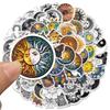 64Pcs Cool Gothic Cartoon Witch Moon Sun Stickers Aesthetic Art Decals Scrapbook Laptop Guitar Phone Graffiti Sticker Kids