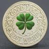 Moneta commemorativa in argento placcato oro Quadrifoglio fortunato #3