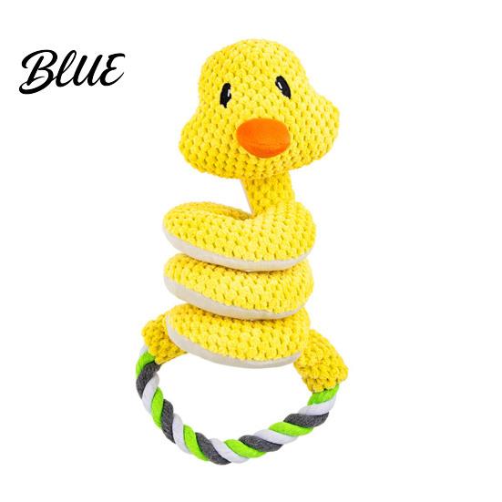 Active Play Dog Accessories Squeaky Toy with Pull Rope Plush Tug of War Toy Fun Toys for Dogs Spiral Animal Interactive Small Medium Large