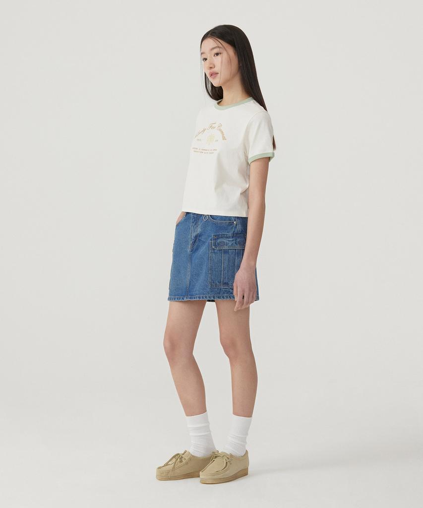 COVERNAT WOMAN Summer Graphic Ringer T-Shirt Ivory