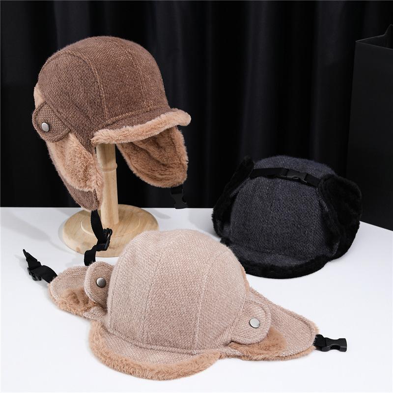 Super Warm and Velvet Lei Feng Hat, Men's and Women's Winter Couple's Ear Protection Hat, Cold-proof Cap, Versatile Fashion Cloth Hat