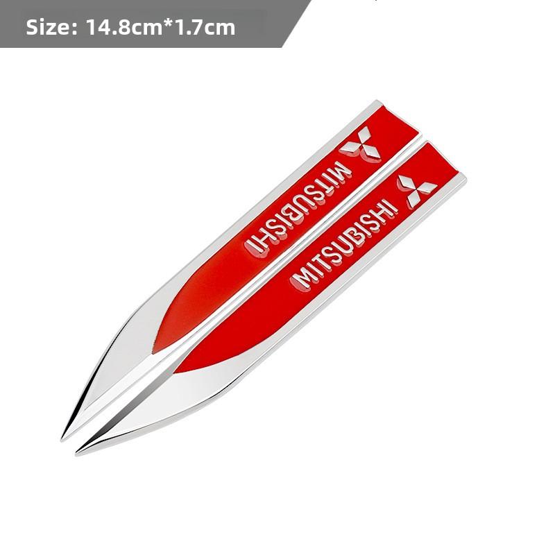 Auto Metall Klinge Styling Seitenkotflügel Logo Aufkleber für Mitsubishi Outlander Lancer ASX Eclipse Pajero Delica Triton Attrage Mirage