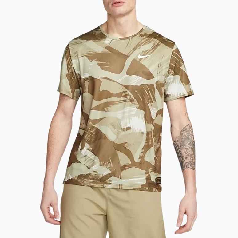 Nike T Shirts Men's Rush Umber Crew Neck Moderate Straight Fit FD4053-242