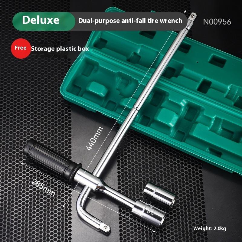 L-shaped Extended Socket Wrench Car Motorcycle Disassembly and Maintenance Wrench Telescopic Rod Labor-saving Tire Wrench