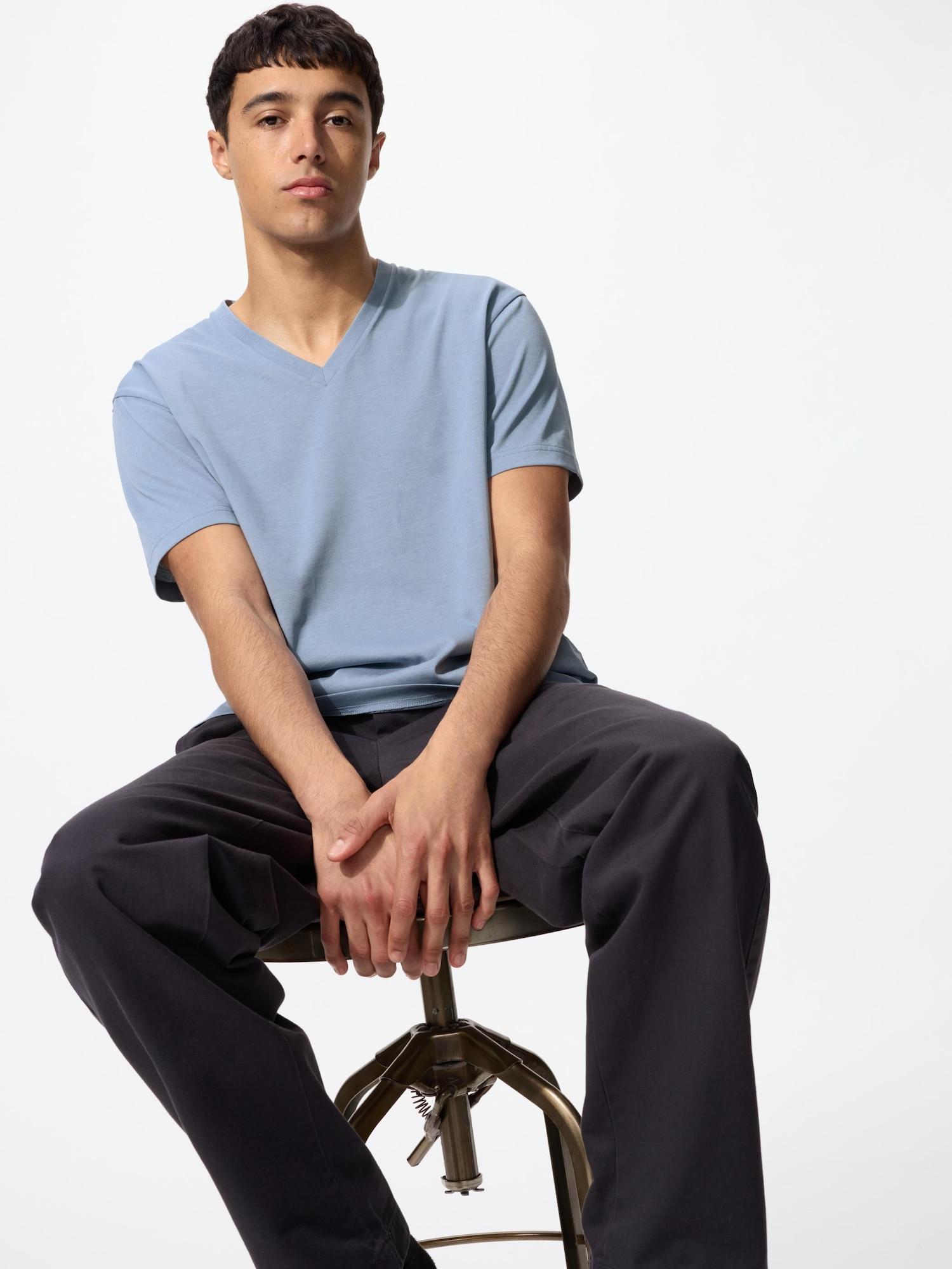 

Uniqlo Футболка с V-образным вырезом и воротником «Japan Dry» 62 BLUE/3XL