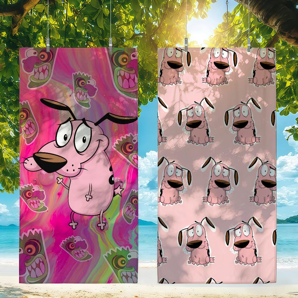 C-Courage the C-Cowardly-S Dog Towel For Swim Yoga Gym Quick Drying Soft and skin-friendly Beach Towels All-Season