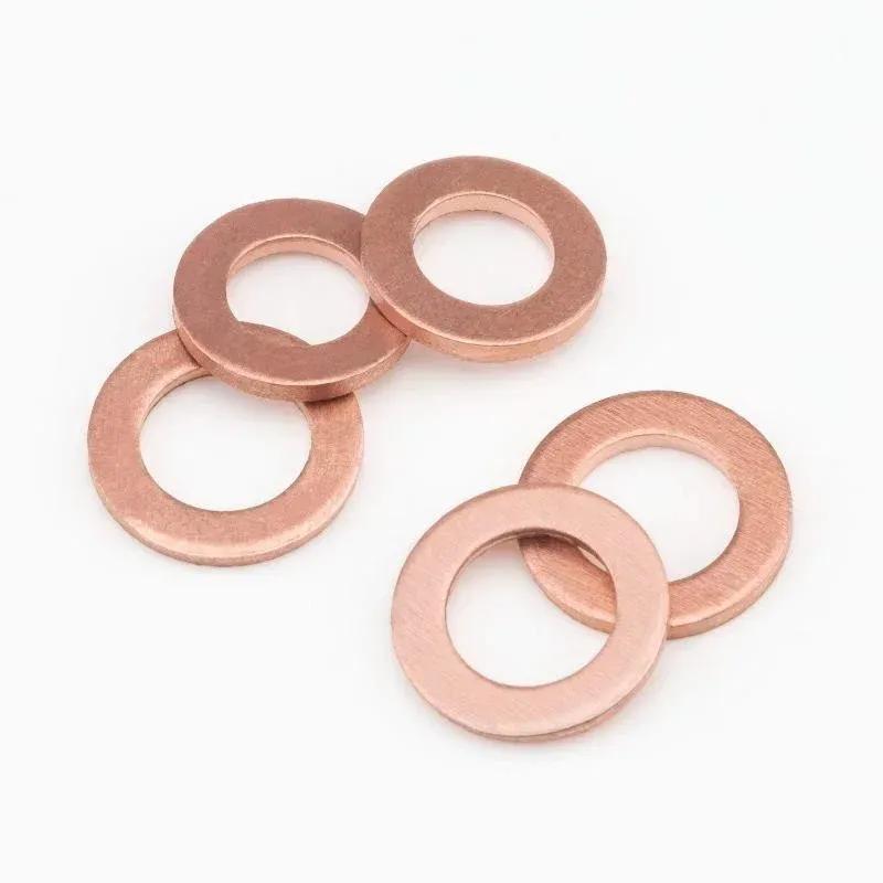 100-400PCS Copper Washer Gasket Nut And Bolt Set Flat Ring Seal Assortment Kit With Box M4/M5/M6/M8/M10/M12/M14 For Sump Plugs