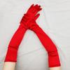 12 colors Women's Evening Party Formal Gloves Solid Color Satin Long Finger Mittens forEvents Activities Red White Rose Color