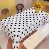 2D Flach 1 Stück Weiche und Stilvolle Schwarz-Weiß-Pünktchen Tischdecke, Geeignet für Couchtische, Schreibtische, Picknicktische, Außenbereiche und Campingtische