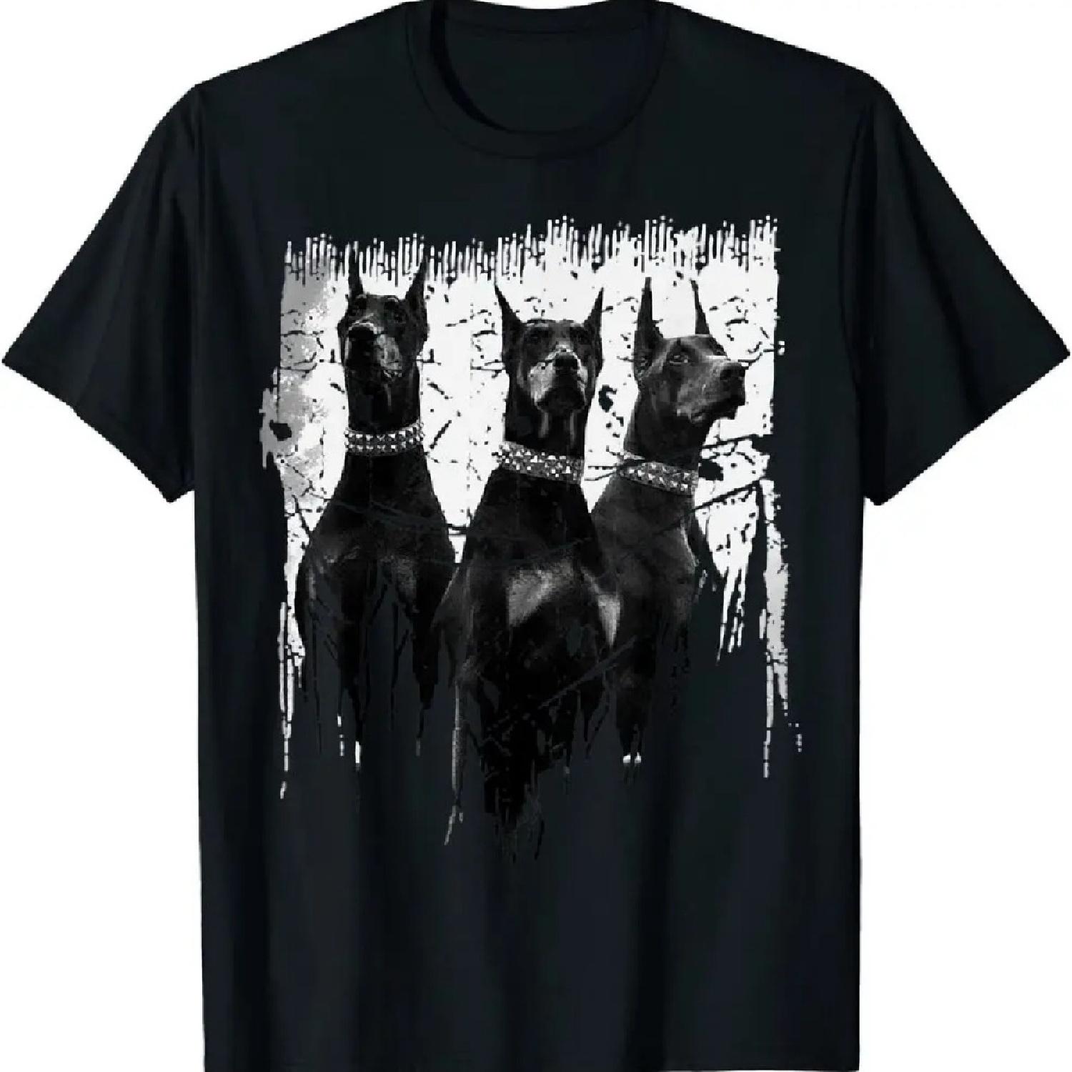 

Doberman Pinscher Black And White Dog Lovers T-Shirt Anime Graphic T-shirts For Men Clothing Women Short Sleeve Tees L чорний