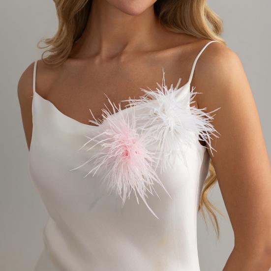 Spilla da Donna, con Fermaglio per Capelli Design Piuma Leggera Soffice, Spilla Multi-Uso Stile Elegante per Abiti Cappotti Camicie Accessori per Feste Nuziali