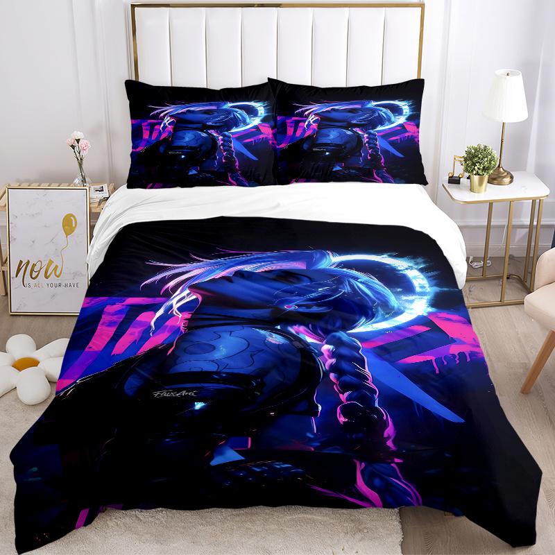 3pcs Jinx Home Decor Bedding Set-Universal Three-Piece Suit for Bedroom, Guest Room, Living Room, Hotel-Perfect Festival Gift for Fans, Trav