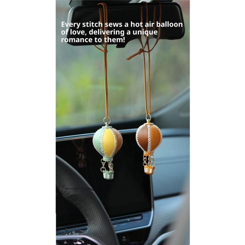 Phone Straps  Air Balloon Diy Keychain Leather Versatile Car Key Ring Handmade Ins Keychain Lanyard Bag Charms