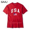 GAAJ USA America Flag Men T Shirt Top High Quality 100 Cotton Tshirts For Man Tshirt Printed Brand Clothing Casual Streetwear