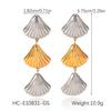 18K Gold Shell Starfish Earrings - European & American Ocean Style, Versatile Colorfast Stainless Steel