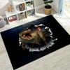 3D Illusion Breaking Wall Dinosaur Animal Series Rug for Bedroom Living Room Sofa Home Doormat Decor,Large Non-slip Floor Mat