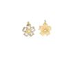 Five-Petal Cat's Eye Zircon Flower Earrings - Double-Sided Lotus Pond Moonlight Design
