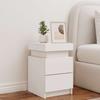 Nightstand with LED Lights White 35 X 39 X 55 Cm