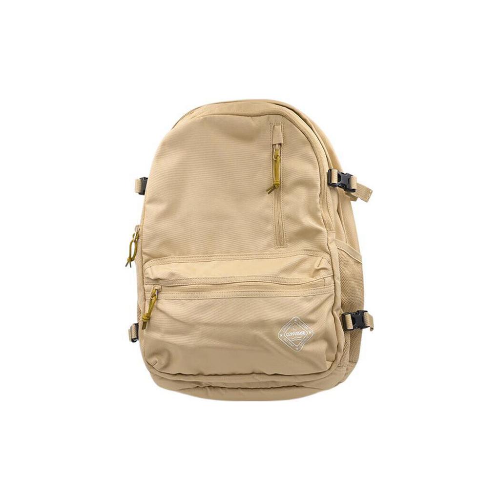 Converse Unisex Casual Sports Zipper Large Capacity Polyester Backpack Unisex backpack Light-Brown 10026114-A02