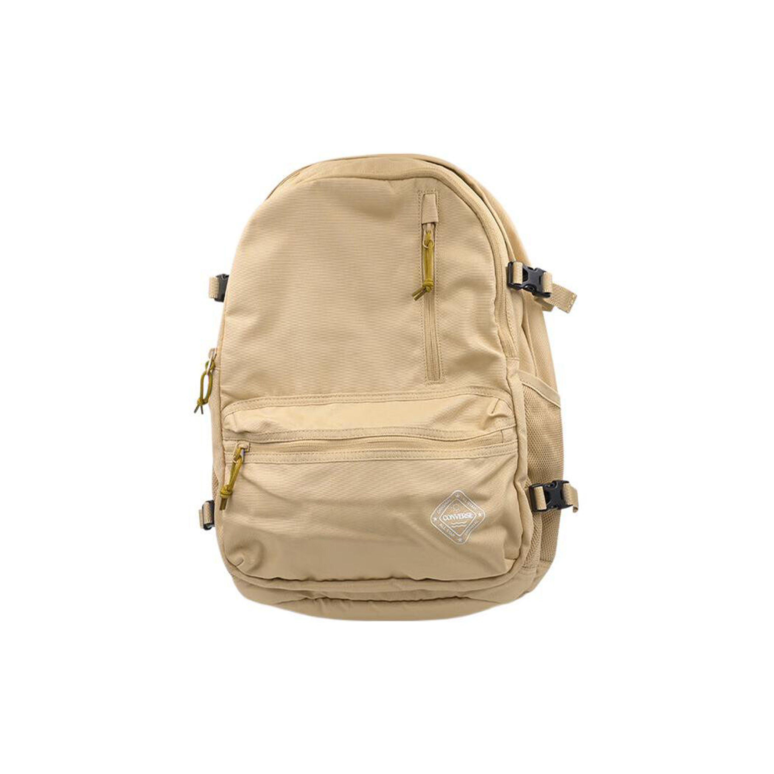 Converse Unisex Casual Sports Zipper Large Capacity Polyester Backpack Unisex backpack Light-Brown 10026114-A02 Light Brown