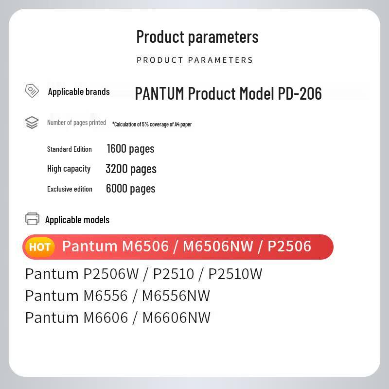 Compatible PD-206 All-in-One Drum Unit for Pantum Printers