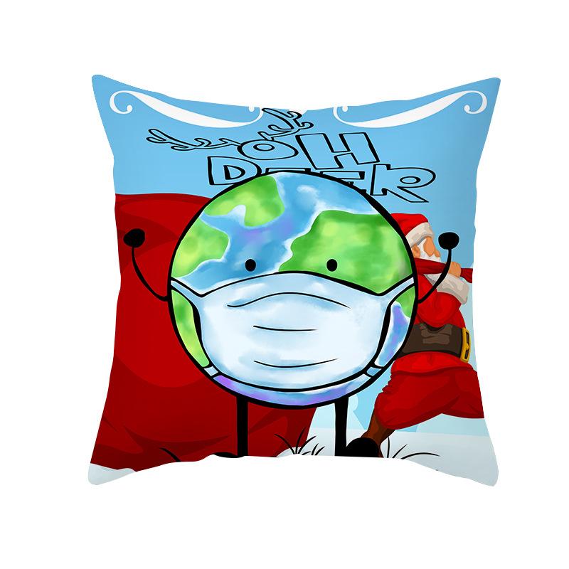 Christmas Pillow Case Cartoon Vent Mask Santa Claus Series Printed Sofa Cushion Pillow Case Home