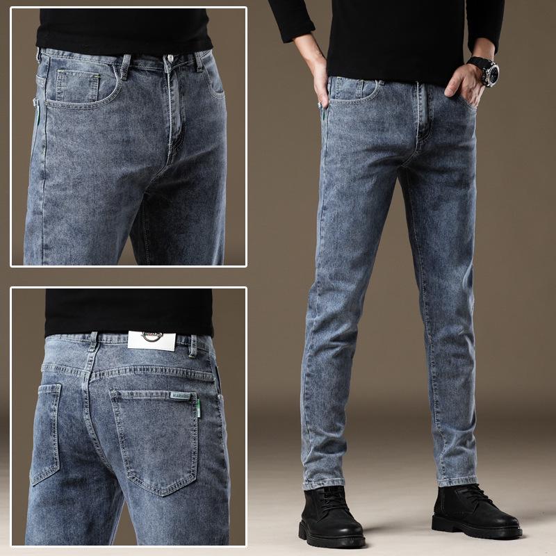 “Jeans Elásticos Slim Fit para Hombre 2024: Estilo Coreano de Moda para Primavera y Otoño”