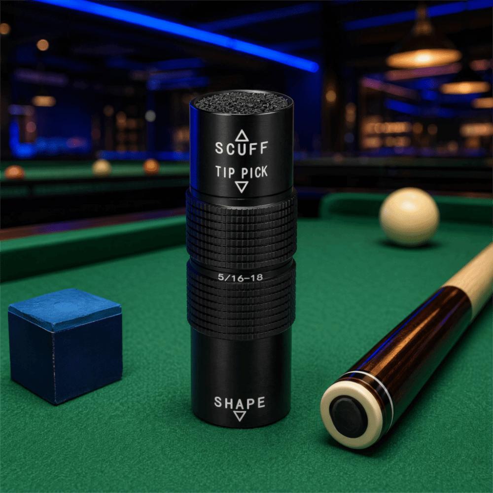 Aluminum Alloy Billiard Pool Cue Tip Multi-Function Billiard Cue Tip  Chalk Grip Enhancement