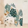 Women Plus Size Two Piece Set Long Sleeve Hooded Top Tropical Leaf Printed Cuffed Pants Outfit