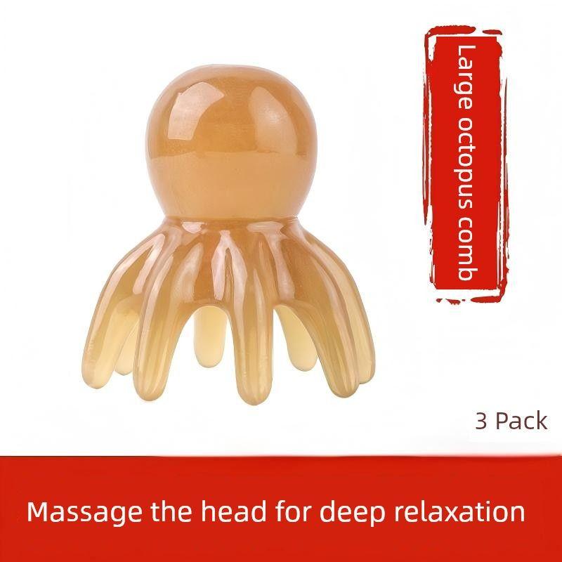 Octopus Massage Comb Head Massager Scalp Acupoint Therapy Comb Octopus Portable Wide-Tooth Comb Octopus Massage Comb [3 Pack]