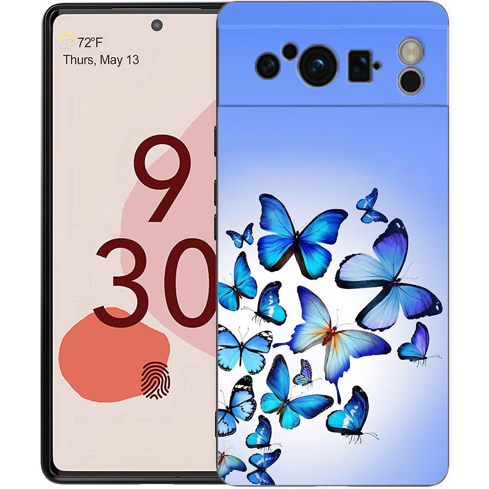 Cute butterfly Fashion Phone Case For Google pixel 9 8 7 6 Pro 6A 7A 5G Silicone Shockproof Black Cover Fundas
