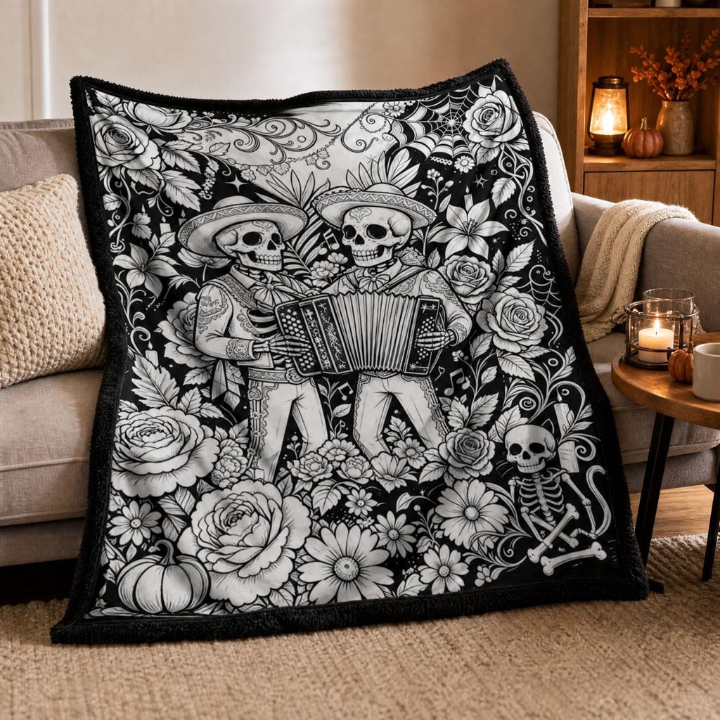 Halloween Mal-Kuscheldecke, DIY Kritzeldecke für Kinder und Erwachsene, 150 127 cm