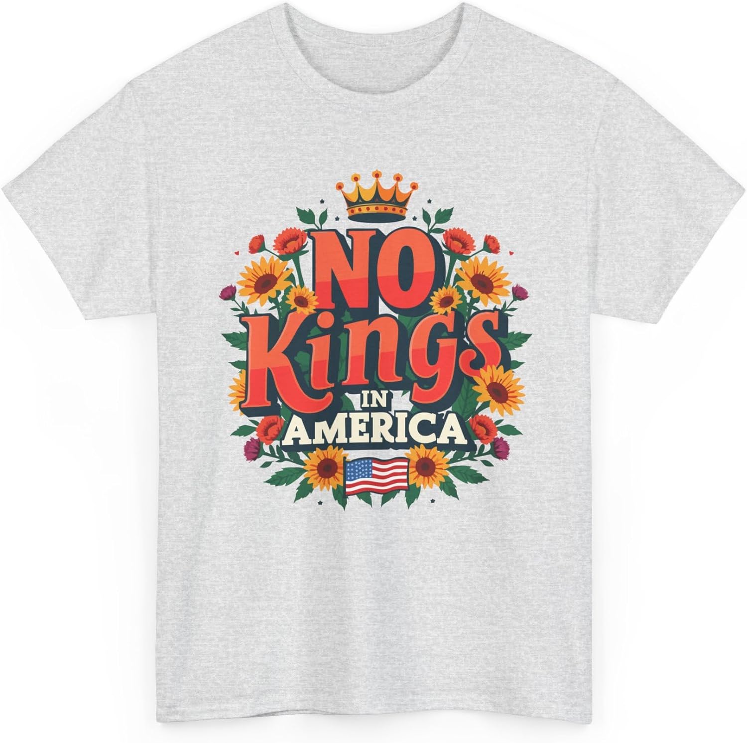 

No Kings in America Unisex Heavy Cotton Tee Graphic T-Shirt Casual Wear Summer Tee Gift for Friends Festival Fashion Unisex Tee 4XL