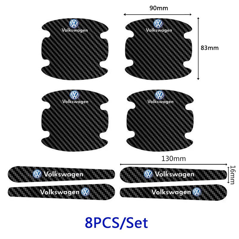 2026 Hot 8pcs Door Handle Bowl Protective Sticker Valve Caps For VW Golf 5 6 7 Polo Jetta Passat Beetle Beetle Lavida ZXPE-B592 ES1
