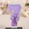 Purple Bow Digital Birthday Cake Candle 