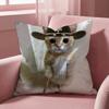 Leon K-Kennedy Cat Cushion Cover Multi-Scene Pillow Cover for Home & Car - Reversible, Soft & Durable for Daily Use