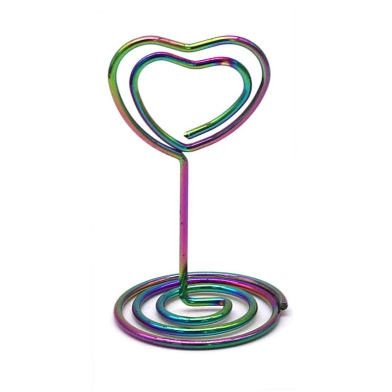 

10Pcs Creative Heart Design Memo Clips Set Name Card Holders Metal Decorative Photo Clips For Home Office Decoration 1