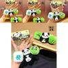 Cute Cartoon Plush Panda Keychain In Ink Blue Color For Charming Keyring Decoration