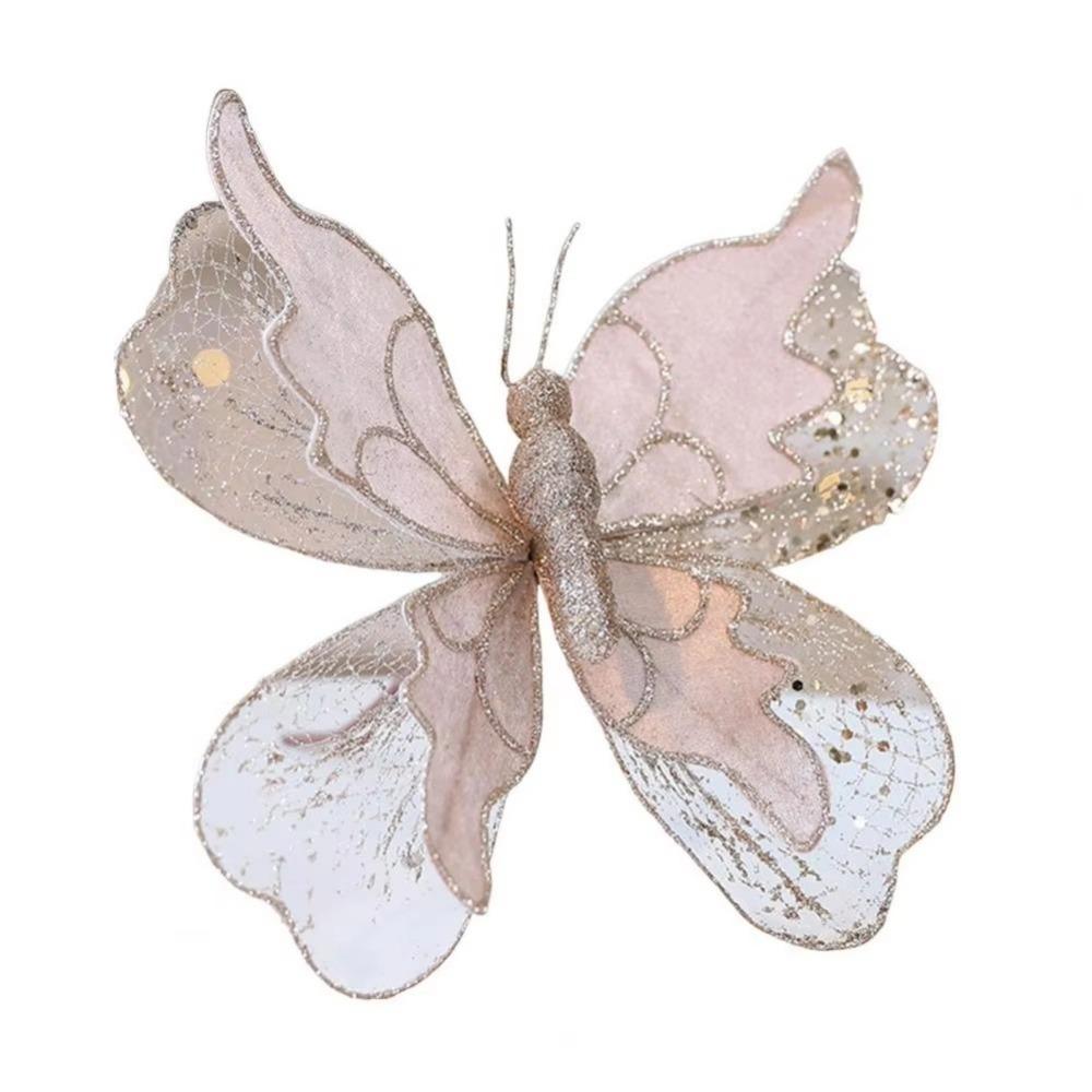 Glittered 3D Butterfly Decoration 20cm Simulated Butterfly Ornament New Year