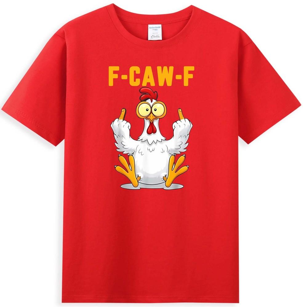 FCawF Funny Chicken Humor Fcawf Chicken Crow Rooster Meme Retro Unisexs TShirt S