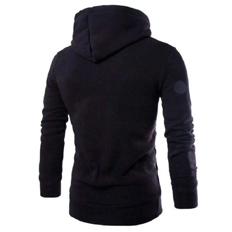 Herren-Kapuzenpullover, langärmelig, Sweatshirts für Herren, Reißverschluss, Kapuzenpullover, Stehkragen, Herren-Sweatshirt, Oberteil, Jacke, Mantel, schwarzer Pullover