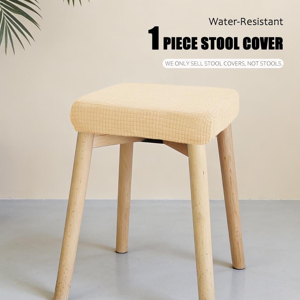 Jacquard Chair Seat Cover Elastic Rectangle Bar Stool Cover Elastic Chair Protector Removable Dust Covers Square Stool Covers