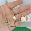 QMHJE Pendant Necklace Women Stainless Steel Strawberry Cherry Fish Lemon Slim Chain Choker Gold Waterproof